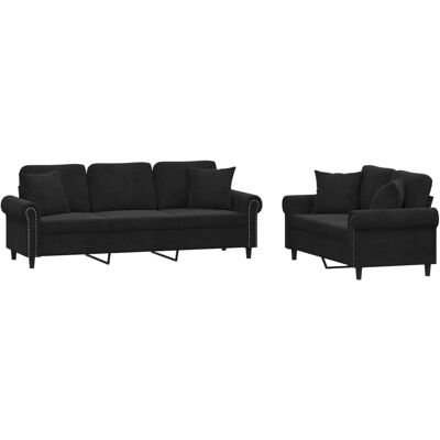 Ensemble de mobilier de salon noir vidaXL - Publicité Ensemble de mobilier de salon noir vidaXL - Publicité