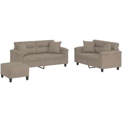 Ensemble de 3 Canapés VIDAXL - Microfibre Gris Taupe - Vie Moderne - Publicité Ensemble de 3 Canapés VIDAXL - Microfibre Gris Taupe - Vie Moderne - Publicité