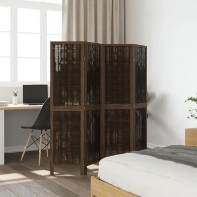 vidaXL 4-dílný pokojový paraván tmavě hnědý masivní dřevo 40x160cm vidaXL 4-dílný pokojový paraván tmavě hnědý masivní dřevo 40x160cm