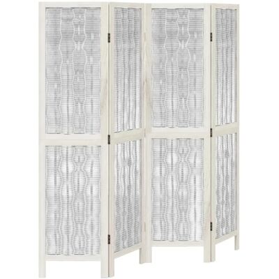 vidaXL Bílý 4-dílný Room Divider - Room Divider vidaXL Bílý 4-dílný Room Divider - Room Divider