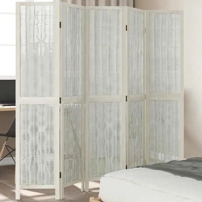 vidaXL Bílý 5-pásmový Dělicí Panel - Kancelářský Privacy Screen vidaXL Bílý 5-pásmový Dělicí Panel - Kancelářský Privacy Screen