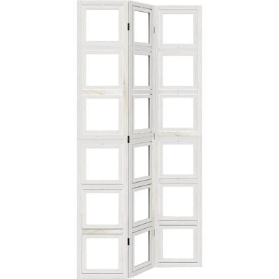 vidaXL 3 Piece White Solid Wood Paulownia Room Divider - Room Divider vidaXL 3 Piece White Solid Wood Paulownia Room Divider - Room Divider