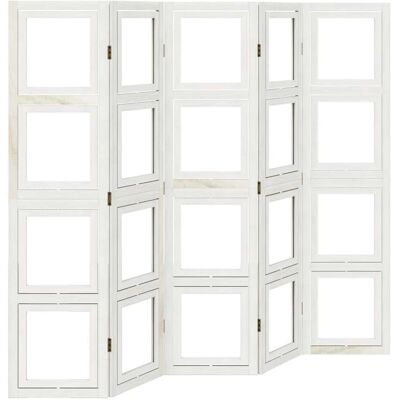 vidaXL Room Divider Bílý 5 Panelů vidaXL Room Divider Bílý 5 Panelů