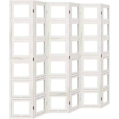 vidaXL Weiß 6-Panel Raumteiler - Innentrennwandschutz vidaXL Weiß 6-Panel Raumteiler - Innentrennwandschutz