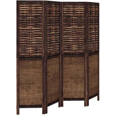 vidaXL Donkerbruin Massief Houten Kamerverdeler - Room Divider vidaXL Donkerbruin Massief Houten Kamerverdeler - Room Divider