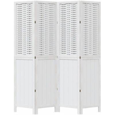 vidaXL Bílý 4-dílný pokojový dělící - Room Divider vidaXL Bílý 4-dílný pokojový dělící - Room Divider