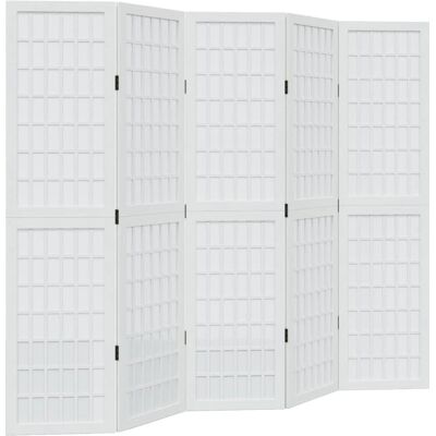 vidaXL Bílý 5-panelový dělící panel - Room Divider vidaXL Bílý 5-panelový dělící panel - Room Divider