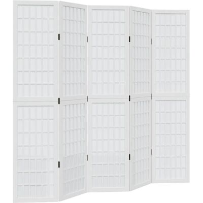 vidaXL Bílý 5-Panelový Příčkový Dělící Panel - Dělící Panel vidaXL Bílý 5-Panelový Příčkový Dělící Panel - Dělící Panel