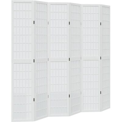 vidaXL Witte 6-panel Kamerverdeler Massief Hout vidaXL Witte 6-panel Kamerverdeler Massief Hout