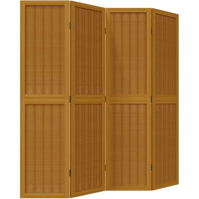 vidaXL 4 pièces Paravent en Bois Marron - Ecran de Confidentialité - Publicité vidaXL 4 pièces Paravent en Bois Marron - Ecran de Confidentialité - Publicité