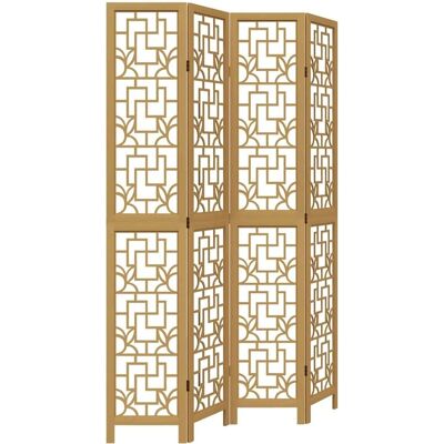 vidaXL Room Divider Brown Solid Wood Paulownia - Room Divider vidaXL Room Divider Brown Solid Wood Paulownia - Room Divider