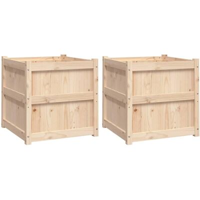 vidaXL Gartenpflanzkübel 2 Stück Massivholz Kiefer - Pflanzkübel vidaXL Gartenpflanzkübel 2 Stück Massivholz Kiefer - Pflanzkübel