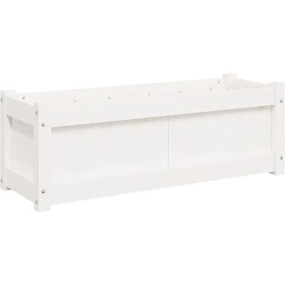 vidaXL Gartenblumenkübel Weiß 90x31x31 cm Massives Kiefernholz - Pflanzkübel vidaXL Gartenblumenkübel Weiß 90x31x31 cm Massives Kiefernholz - Pflanzkübel