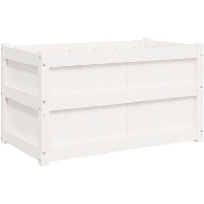 vidaXL Tuinplantbak Wit Massief Dennehout - Plantbak vidaXL Tuinplantbak Wit Massief Dennehout - Plantbak