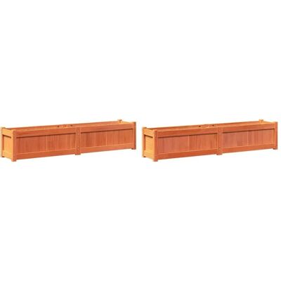 vidaXL Gartenpflanzgefäße 2 Stk - Rustikales Kiefernholz Außenblumenkübel vidaXL Gartenpflanzgefäße 2 Stk - Rustikales Kiefernholz Außenblumenkübel