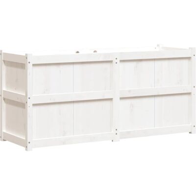 vidaXL Pflanzkübel Weiß 150x50x70 cm Massivholz Kiefer - Garten Pflanztopf vidaXL Pflanzkübel Weiß 150x50x70 cm Massivholz Kiefer - Garten Pflanztopf