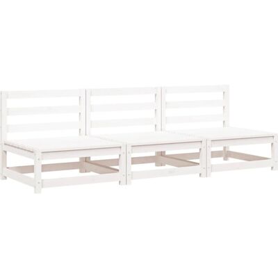 vidaXL 837929 Outdoor Bench - Wood Garden Sofa 3-Seater White vidaXL 837929 Outdoor Bench - Wood Garden Sofa 3-Seater White