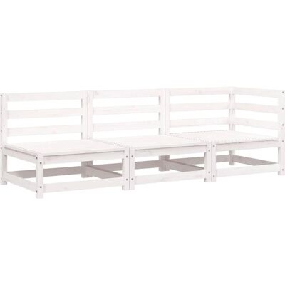 vidaXL 3-Sitzer Weißes Massivholz Kiefer Gartensofa - Gartenmöbel vidaXL 3-Sitzer Weißes Massivholz Kiefer Gartensofa - Gartenmöbel