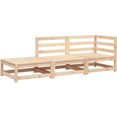 vidaXL Gartenecksofa mit Hocker - Natürliche Kiefer - Gartenmöbel vidaXL Gartenecksofa mit Hocker - Natürliche Kiefer - Gartenmöbel