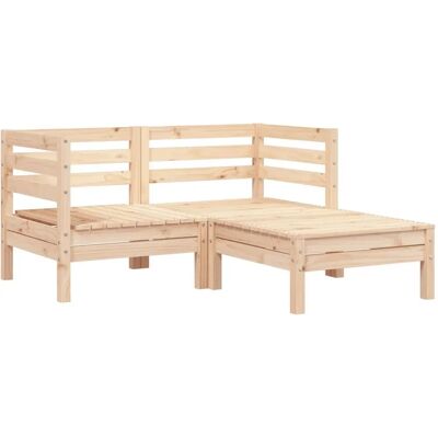 vidaXL Gartencouch 2er mit Fußhocker Natur Kiefer - Gartenbank vidaXL Gartencouch 2er mit Fußhocker Natur Kiefer - Gartenbank