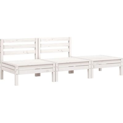 vidaXL Gartenbank - 3-Sitzer Gartensofa, Weiß Holz - Gartenbank vidaXL Gartenbank - 3-Sitzer Gartensofa, Weiß Holz - Gartenbank