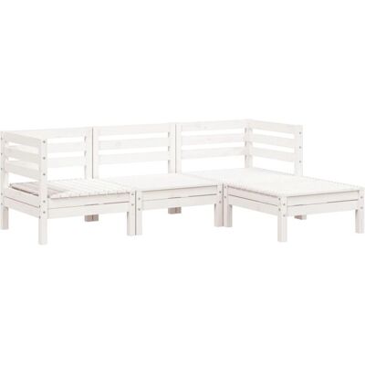 Zestaw Mebli Ogrodowych vidaXL 838055 - Sofa 3-osobowa, Biała, Modułowa Zestaw Mebli Ogrodowych vidaXL 838055 - Sofa 3-osobowa, Biała, Modułowa