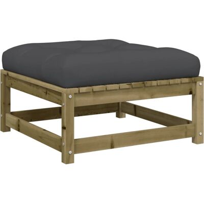 vidaXL Gartenhocker mit Kissen - Massivholz Kiefer - Natur vidaXL Gartenhocker mit Kissen - Massivholz Kiefer - Natur
