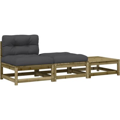 vidaXL Gartenhocker Mit Kissen Massivholz Kiefer - Natur vidaXL Gartenhocker Mit Kissen Massivholz Kiefer - Natur