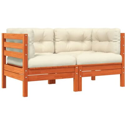 vidaXL Gartensofa Mit Kissen - Braune Kiefer - Ecksofa vidaXL Gartensofa Mit Kissen - Braune Kiefer - Ecksofa