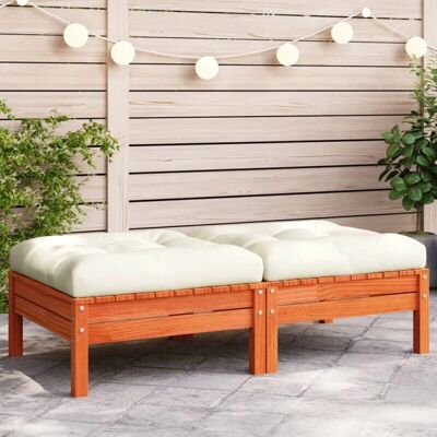 vidaXL Gartensofa mit Kissen und Hocker - Massives Kiefer - 2 Stück vidaXL Gartensofa mit Kissen und Hocker - Massives Kiefer - 2 Stück
