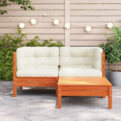 vidaXL Gartensofa mit Kissen und Hocker - Gartenmöbel vidaXL Gartensofa mit Kissen und Hocker - Gartenmöbel