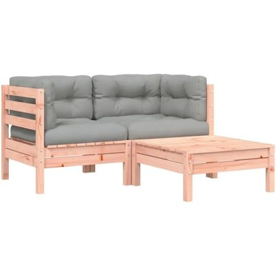 vidaXL Gartensofa mit Kissen und Hocker - langlebiges Douglasie Modell vidaXL Gartensofa mit Kissen und Hocker - langlebiges Douglasie Modell
