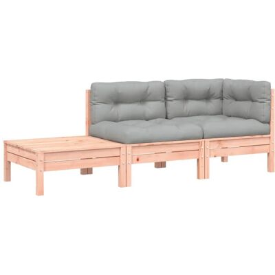 vidaXL Gartensofa mit Kissen und Hocker - Douglasie 2-Sitzer - Gartenmöbel vidaXL Gartensofa mit Kissen und Hocker - Douglasie 2-Sitzer - Gartenmöbel