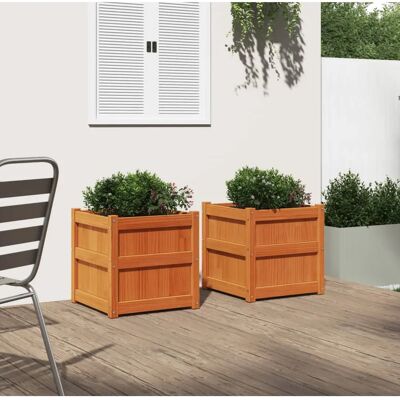 vidaXL Pflanzkübel 2 Stk. Massivholz Kiefer Braun - Gartenkübel vidaXL Pflanzkübel 2 Stk. Massivholz Kiefer Braun - Gartenkübel