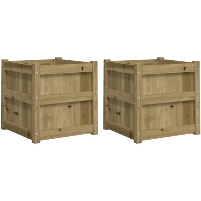 vidaXL Tuinbakken 2 stuks Geïmpregneerd dennenhout vidaXL Tuinbakken 2 stuks Geïmpregneerd dennenhout