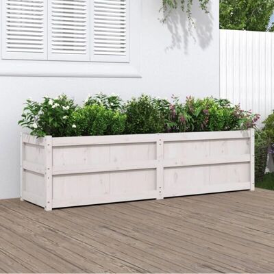 vidaXL Pflanzkübel Weiß 180x50x50 cm Massivholz Kiefer - Garten Pflanztopf vidaXL Pflanzkübel Weiß 180x50x50 cm Massivholz Kiefer - Garten Pflanztopf
