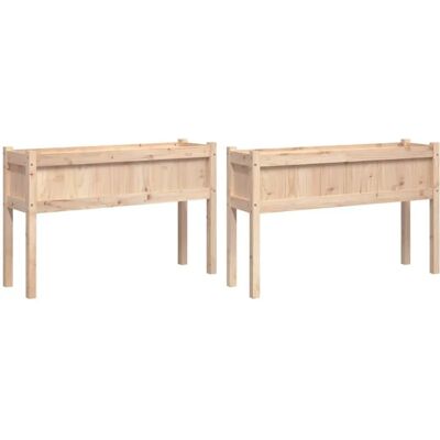 vidaXL Gartenpflanzgefäße 2 Stück mit Beinen Massives Kiefernholz - Garten Pflanzer vidaXL Gartenpflanzgefäße 2 Stück mit Beinen Massives Kiefernholz - Garten Pflanzer