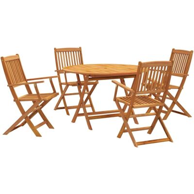 VidaXL Gartenmöbel-Set - Elegantes Akazien Esstisch-4 Stühle VidaXL Gartenmöbel-Set - Elegantes Akazien Esstisch-4 Stühle