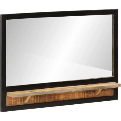 Lustro ścienne z półką - 80x8x55 cm - Drewno Mango do łazienki Lustro ścienne z półką - 80x8x55 cm - Drewno Mango do łazienki