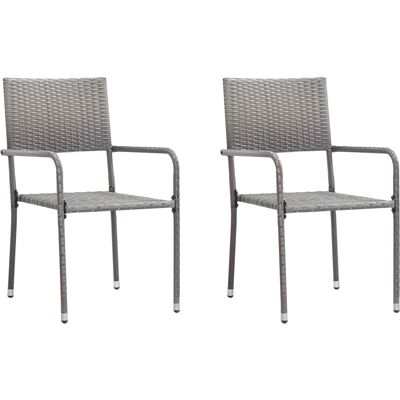 vidaXL Puutarhan ruokailusetti - Harmaa & Musta - Säänkestävä Polyrattan vidaXL Puutarhan ruokailusetti - Harmaa & Musta - Säänkestävä Polyrattan