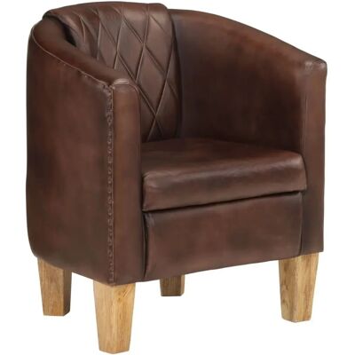 Chaise d'appoint marron foncé vidaXL 359640 - Mobilier - Publicité Chaise d'appoint marron foncé vidaXL 359640 - Mobilier - Publicité