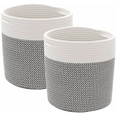 vidaXL Cestini Portaoggetti - Gris et Blanc - 2 pcs - Storage Baskets - Publicité vidaXL Cestini Portaoggetti - Gris et Blanc - 2 pcs - Storage Baskets - Publicité