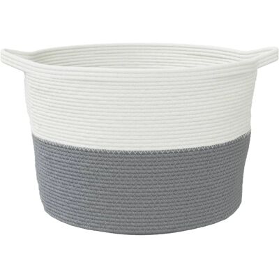 Cesta de ropa sucia gris y blanca de algodón vidaXL - Cesto de ropa Cesta de ropa sucia gris y blanca de algodón vidaXL - Cesto de ropa