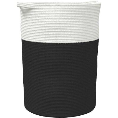 vidaXL Storage Basket Black and White - 49x65cm Cotton Multi-coloured Storage Basket vidaXL Storage Basket Black and White - 49x65cm Cotton Multi-coloured Storage Basket