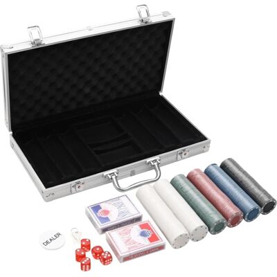 vidaXL Zestaw żetonów do pokera 300 sztuk - Z etui vidaXL Zestaw żetonów do pokera 300 sztuk - Z etui