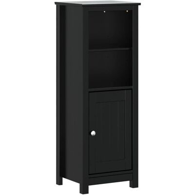 vidaXL Sorte badeværelsesskab - 40x34x110 cm - Massivt fyrretræ vidaXL Sorte badeværelsesskab - 40x34x110 cm - Massivt fyrretræ