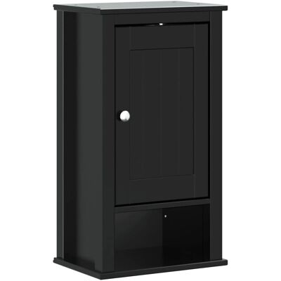 vidaXL Badezimmer-Wandvitrine BERG Schwarz 40x27x71.5 cm Massives Kiefernholz - Badmöbel vidaXL Badezimmer-Wandvitrine BERG Schwarz 40x27x71.5 cm Massives Kiefernholz - Badmöbel