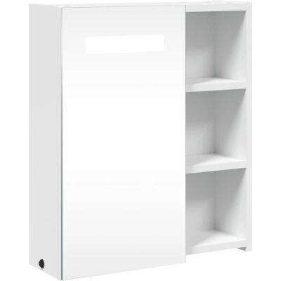 vidaXL badeværelsesskab med spejl og LED-lys hvid 45x13x52 cm vidaXL badeværelsesskab med spejl og LED-lys hvid 45x13x52 cm