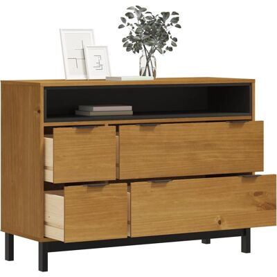 vidaXL Skuffeskabinet FLAM 110x40x80 cm Massivt grantræ vidaXL Skuffeskabinet FLAM 110x40x80 cm Massivt grantræ
