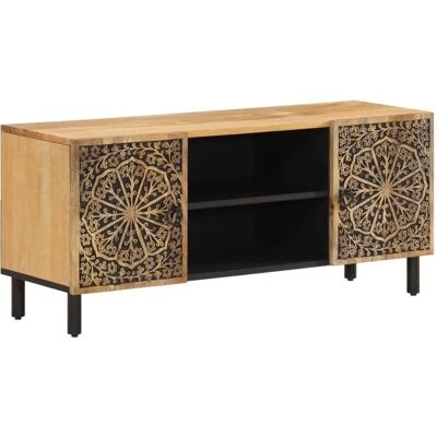 vidaXL Meuble TV Bois de Mango Massif 105x33x46cm - Publicité vidaXL Meuble TV Bois de Mango Massif 105x33x46cm - Publicité